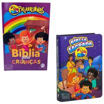 Kit 3 Palavrinhas Bíblia Completa para Crianças Linguagem Fácil NTLH e Bíblia Brochura Infantil ilustrada - Presente Natal Pascoa Criança