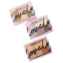 Kit 3 Paleta De Sombras Lovely Eyeshadow E Glitter Pink21