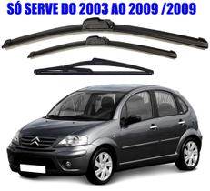 kit 3 Palheta Limpador Parabrisa Citroen C3 2003 2004 2005 2006 2007 2008 2009 2009