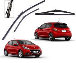 kit 3 Palheta Limpador Parabrisa Peugeot 208 Griffe Allure Active 2012 2013 2014 2015 2016 2017 - apx / Vetor