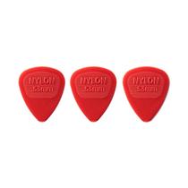 Kit 3 Palheta Nylon Midi 0,53mm Vermelha 443R.53 Dunlop