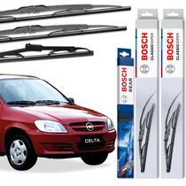 Kit 3 Palhetas Bosch Dianteira E Traseira Celta 2004 a 2013 Kit 3 Palhetas Bosch Dianteira E Traseira Celta 2004 a 2013