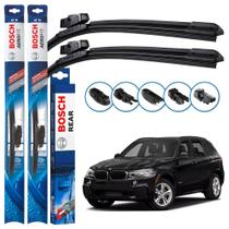 Kit 3 Palhetas Dianteiras Multiclip + Traseira REAR Silicone Originais Bosch BMW X5 2013 a 2018