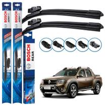 Kit 3 Palhetas Dianteiras Multiclip + Traseira REAR Silicone Originais Bosch Renault Duster Oroch 2011 a 2020 Kit 3 Palhetas Dianteiras Multiclip + Traseira REAR Silicone Originais Bosch Renault Duster Oroch 2011 a 2020