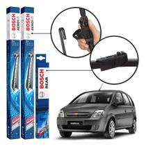 Kit 3 Palhetas Dianteiras + Traseira Original Bosch Chevrolet Meriva 2004 a 2012