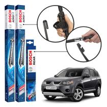 Kit 3 Palhetas Dianteiras + Traseira Original Bosch Mitsubishi Outlander 2007 a 2012