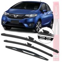 Kit 3 Palhetas Honda Fit 2009 até 2014 Dianteiras/Traseira Limpador Parabrisa 26/14"