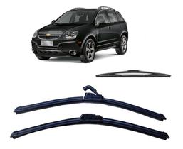 Kit 3 Palhetas Limpador de Parabrisa Dianteiro + Traseiro Chevrolet Captiva 2008 Ate 2015
