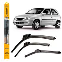 Kit 3 Palhetas Limpador de Parabrisa Dianteiro + Traseiro Chevrolet Corsa Hatch Antigo ano 1994 1995 1996 1997 1998 1999