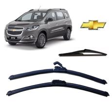 Kit 3 Palhetas Limpador de Parabrisa Dianteiro + Traseiro Chevrolet Spin ano 2012 ate 2020 Kit 3 Palhetas Limpador de Parabrisa Dianteiro + Traseiro Chevrolet Spin ano 2012 ate 2020