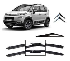 Kit 3 Palhetas Limpador de Parabrisa Dianteiro + Traseiro Citroen Aircross 2015 em Diante Kit 3 Palhetas Limpador de Parabrisa Dianteiro + Traseiro Citroen Aircross 2015 em Diante