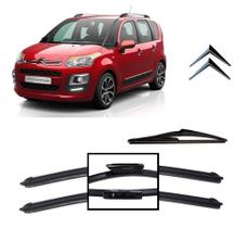 Kit 3 Palhetas Limpador de Parabrisa Dianteiro + Traseiro Citroen C3 Picasso ano 2012 em Diante