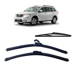 Kit 3 Palhetas Limpador de Parabrisa Dianteiro + Traseiro Fiat Freemont 2011 2012 2013 2014 2015