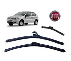 Kit 3 Palhetas Limpador de Parabrisa Dianteiro + Traseiro Fiat Palio G3