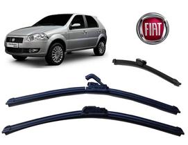 Kit 3 Palhetas Limpador de Parabrisa Dianteiro + Traseiro Fiat Palio G4