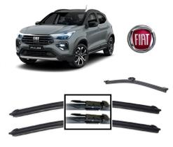 Kit 3 Palhetas Limpador De Parabrisa Dianteiro + Traseiro Fiat Pulse 2021 2022 2023