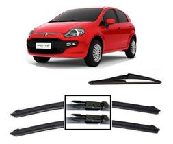 Kit 3 Palhetas Limpador De Parabrisa Dianteiro + Traseiro Fiat Punto