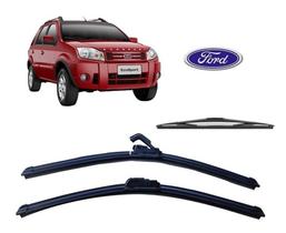 Kit 3 Palhetas Limpador de Parabrisa Dianteiro + Traseiro Ford Ecosport ano 2003 até 2012 Kit 3 Palhetas Limpador de Parabrisa Dianteiro + Traseiro Ford Ecosport ano 2003 até 2012