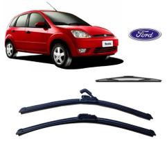 Kit 3 Palhetas Limpador de Parabrisa Dianteiro + Traseiro Ford Fiesta ano 2003 ate 2008 - TECH ONE