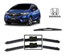 Kit 3 Palhetas Limpador de Parabrisa Dianteiro + Traseiro Honda Fit ano 2009 ate 2014 Kit 3 Palhetas Limpador de Parabrisa Dianteiro + Traseiro Honda Fit ano 2009 ate 2014