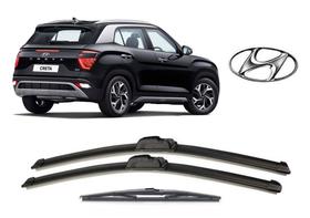 Kit 3 Palhetas Limpador De Parabrisa Dianteiro + Traseiro Hyundai Creta 2021 em Diante Kit 3 Palhetas Limpador De Parabrisa Dianteiro + Traseiro Hyundai Creta 2021 em Diante