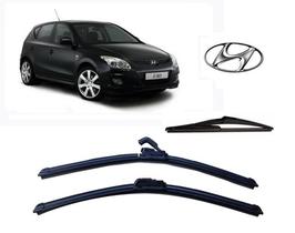 Kit 3 Palhetas Limpador de Parabrisa Dianteiro + Traseiro Hyundai I30 ano 2010 ate 2012