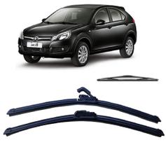 Kit 3 Palhetas Limpador De Parabrisa Dianteiro + Traseiro Jac Motors J3 anos 2010 ate 2015