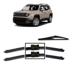 Kit 3 Palhetas Limpador de Parabrisa Dianteiro + Traseiro JEEP Renegade ano 2015 Kit 3 Palhetas Limpador de Parabrisa Dianteiro + Traseiro JEEP Renegade ano 2015