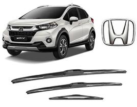 Kit 3 Palhetas Limpador De Parabrisa Dianteiro + Traseiro Modelo Original para Honda WRV 2017 A 2020