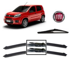 Kit 3 Palhetas Limpador de Parabrisa Dianteiro + Traseiro Novo Uno Way ou Sporting ano 2015 ate 2021 Kit 3 Palhetas Limpador de Parabrisa Dianteiro + Traseiro Novo Uno Way ou Sporting ano 2015 ate 2021