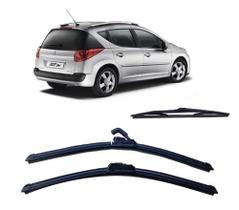 Kit 3 Palhetas Limpador de Parabrisa Dianteiro + Traseiro Peugeot 207 SW ano 2009 ate 2013 Kit 3 Palhetas Limpador de Parabrisa Dianteiro + Traseiro Peugeot 207 SW ano 2009 ate 2013