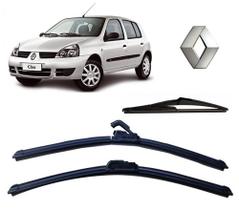 Kit 3 Palhetas Limpador de Parabrisa Dianteiro + Traseiro Renault Clio ano 1999 ate 2012 Kit 3 Palhetas Limpador de Parabrisa Dianteiro + Traseiro Renault Clio ano 1999 ate 2012