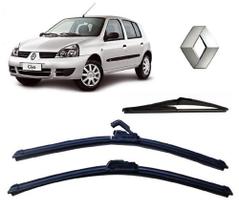 Kit 3 Palhetas Limpador de Parabrisa Dianteiro + Traseiro Renault Clio ano 1999 ate 2012 Kit 3 Palhetas Limpador de Parabrisa Dianteiro + Traseiro Renault Clio ano 1999 ate 2012