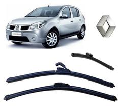 Kit 3 Palhetas Limpador de Parabrisa Dianteiro + Traseiro Renault Sandero ano 2007 ate 2014 Kit 3 Palhetas Limpador de Parabrisa Dianteiro + Traseiro Renault Sandero ano 2007 ate 2014