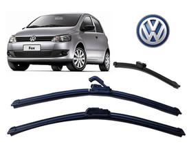 Kit 3 Palhetas Limpador de Parabrisa Dianteiro + Traseiro Volkswagen Fox ano 2003 ate 2009 Kit 3 Palhetas Limpador de Parabrisa Dianteiro + Traseiro Volkswagen Fox ano 2003 ate 2009