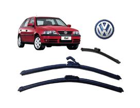 Kit 3 Palhetas Limpador de Parabrisa Dianteiro + Traseiro Volkswagen Gol G3