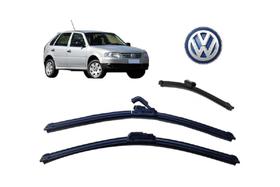 Kit 3 Palhetas Limpador de Parabrisa Dianteiro + Traseiro Volkswagen Gol G4