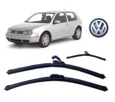 Kit 3 Palhetas Limpador de Parabrisa Dianteiro + Traseiro Volkswagen Golf ano 1993 ate 2006