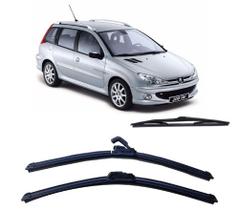Kit 3 Palhetas Limpador De Parabrisa Dianteito + Traseiro Peugeot 206 SW ano 2005 Ate 2008 Kit 3 Palhetas Limpador De Parabrisa Dianteito + Traseiro Peugeot 206 SW ano 2005 Ate 2008
