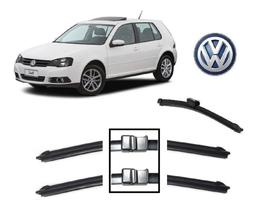 Kit 3 Palhetas Limpador Parabrisa Dianteiro + Traseiro Volkswagen Golf G4 Sportline ano 2008 a 2012