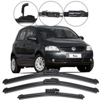 Kit 3 Palhetas Limpador Parabrisa Dianteiro + Traseiro VW Fox 2003 - 2009