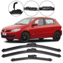 Kit 3 Palhetas Limpador Parabrisa Dianteiro + Traseiro VW Gol G5 2008 até 2012