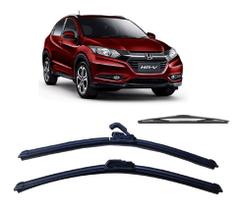 Kit 3 Palhetas para Limpador de Parabrisa Dianteiro + Traseiro Honda HRV ano 2015 2016 2017