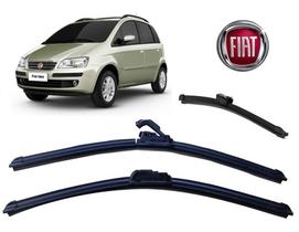Kit 3 Palhetas Parabrisa Dianteiro + Traseiro Fiat Idea 2006 2007 2008 2009 2010