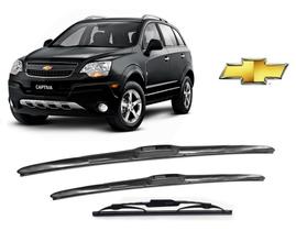 Kit 3 Palhetas Parabrisa Dianteiro+Traseiro Modelo Original para Chevrolet Captiva 2008 Até 2015 Kit 3 Palhetas Parabrisa Dianteiro+Traseiro Modelo Original para Chevrolet Captiva 2008 Até 2015