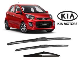 Kit 3 Palhetas Parabrisa Dianteiro + Traseiro Modelo Original para Kia Picanto 2012 A 2020 Kit 3 Palhetas Parabrisa Dianteiro + Traseiro Modelo Original para Kia Picanto 2012 A 2020