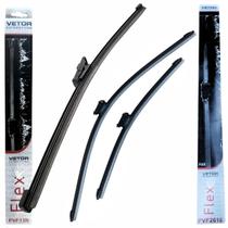 Kit 3 Palhetas Silicone Limpador Parabrisa Dianteiro e Vidro Traseiro Vetor Auto Nivus 2021 Em Diante