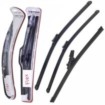 Kit 3 Palhetas Silicone Limpador Parabrisa Dianteiro e Vidro Traseiro Vetor Auto Renegade 2015 a 2025