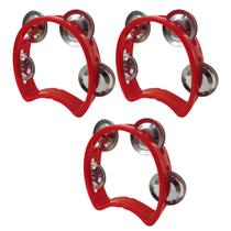 Kit 3 Pandeiros Meia Lua Infantil Vermelho New York Kit 3 Pandeiros Meia Lua Infantil Vermelho New York