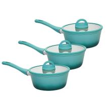 Kit 3 Panela De Indução Cerâmica Antiaderente 16cm Miami Verde